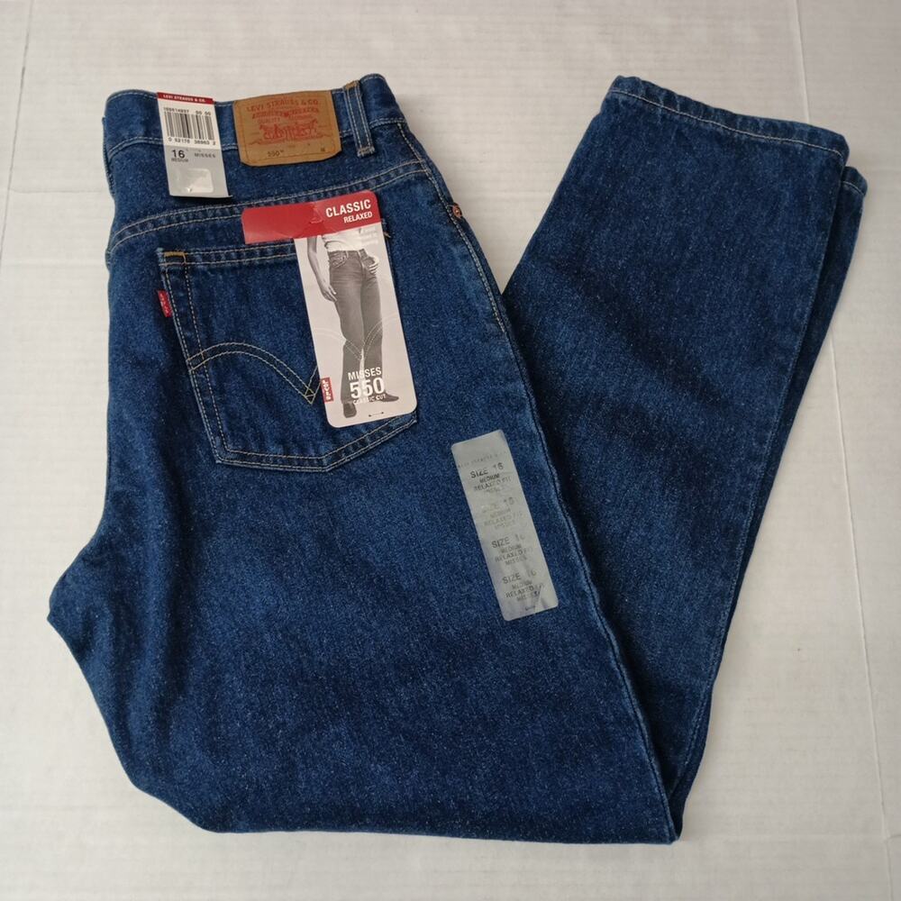Vintage‎ Levi's 550 Classic Relaxed Jeans Women's 16 Misses Blue Denim New Y2K